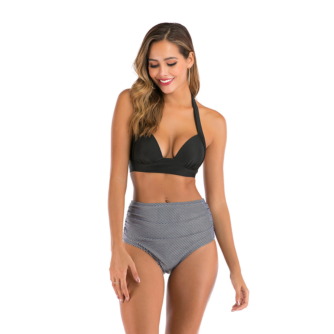 Damen Bandeau-Bikini mit stilvollen Streifen und verstellbaren Trägern Echo Archiv