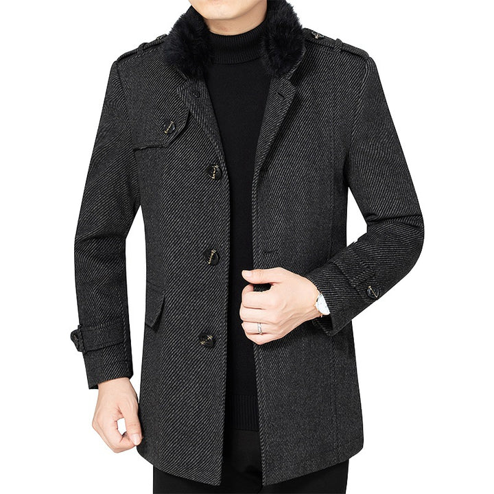Herren Eleganter Mantel aus Rippstoff Echoarchiv