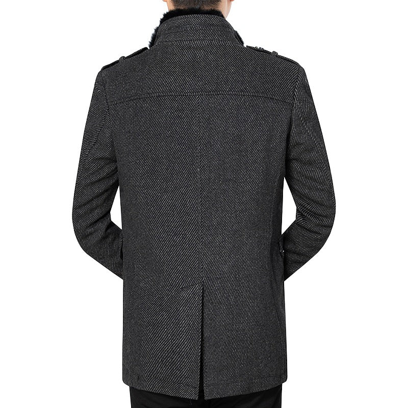 Herren Eleganter Mantel aus Rippstoff Echoarchiv