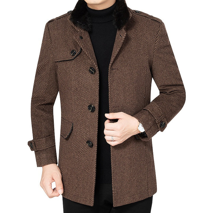 Herren Eleganter Mantel aus Rippstoff Echoarchiv