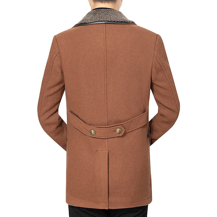 Herren Doppelreihenjacke aus Stoff mit Fleecevkragen Echoarchiv