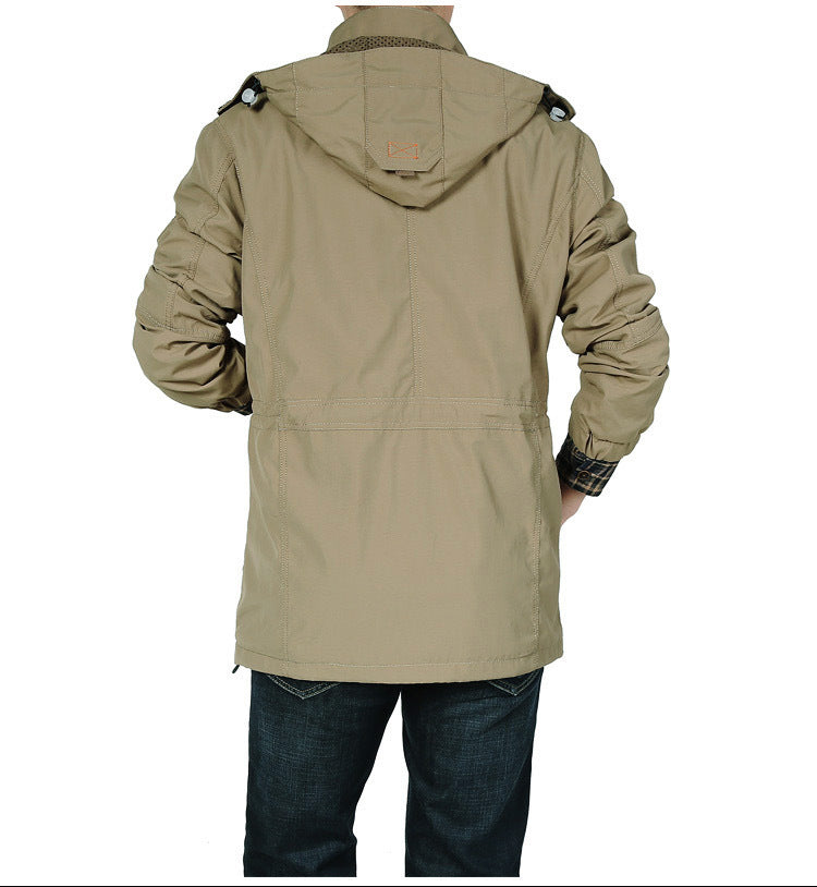 Herren Multifunktionale Outdoor-Jacke mit verstellbarem Kapuzendesign Echo Archiv