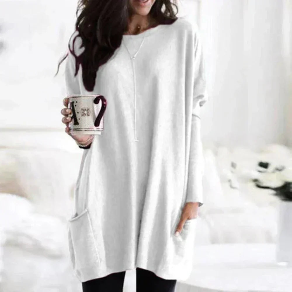 Echoarchiv - Lässiger Langarm-Longpullover
