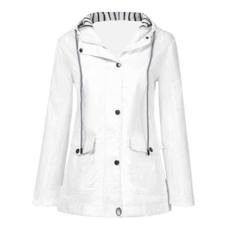 Damen nan wasserdichter Parka mit Kapuze, Kordelzug und aufgesetzten Taschen Echo Archiv
