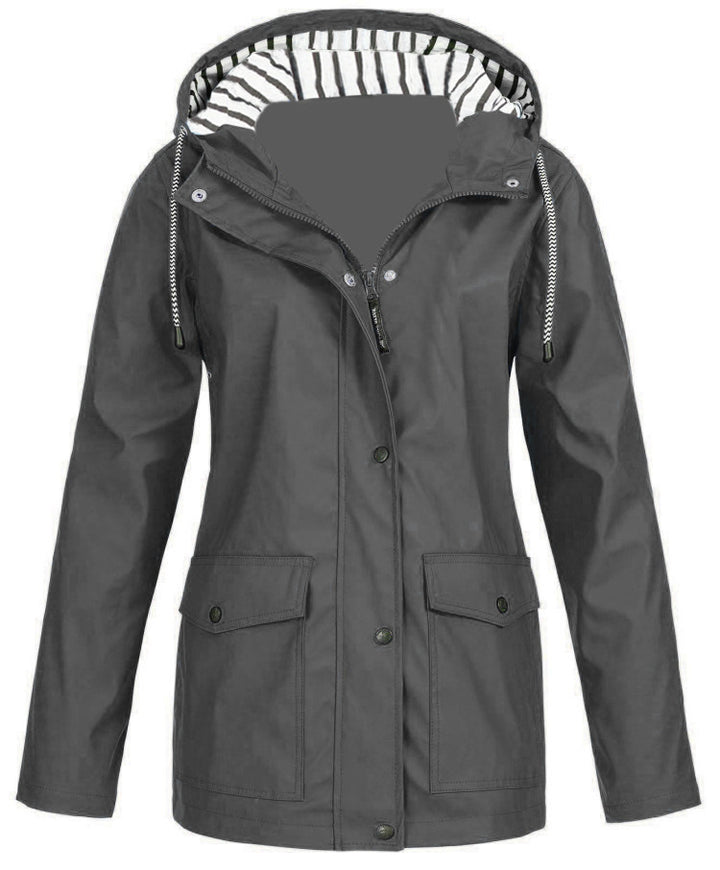 Damen nan wasserdichter Parka mit Kapuze, Kordelzug und aufgesetzten Taschen Echo Archiv