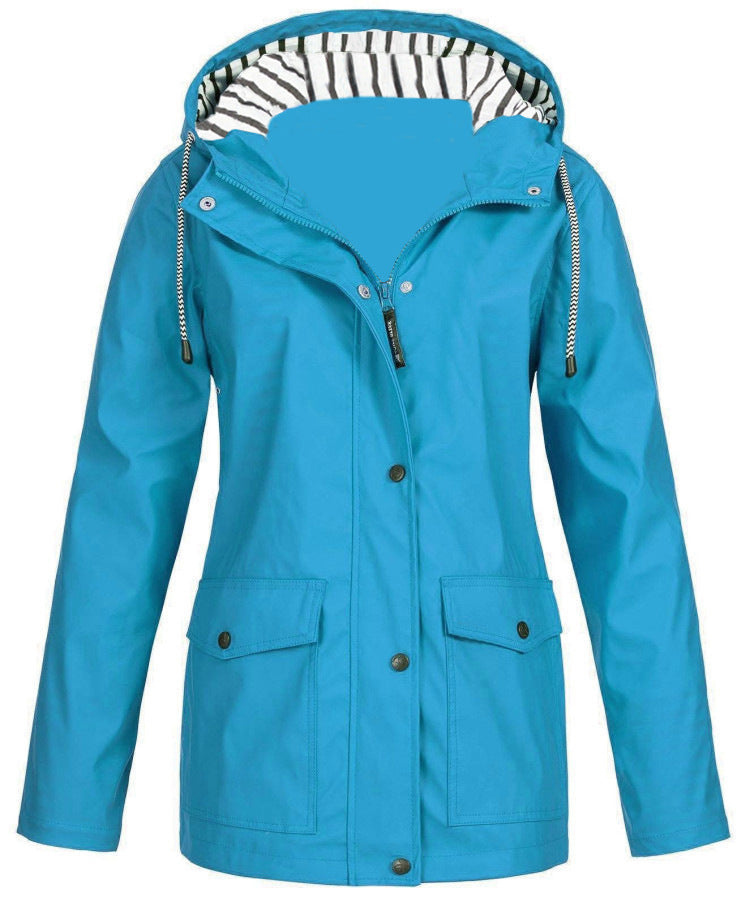 Damen nan wasserdichter Parka mit Kapuze, Kordelzug und aufgesetzten Taschen Echo Archiv