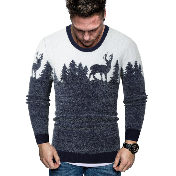 Herren Pullover mit kreativem Tiermotiv und warmen Materialien Echoarchiv