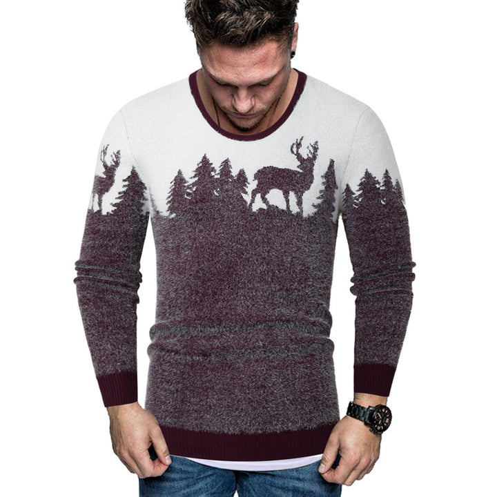 Herren Pullover mit kreativem Tiermotiv und warmen Materialien Echoarchiv