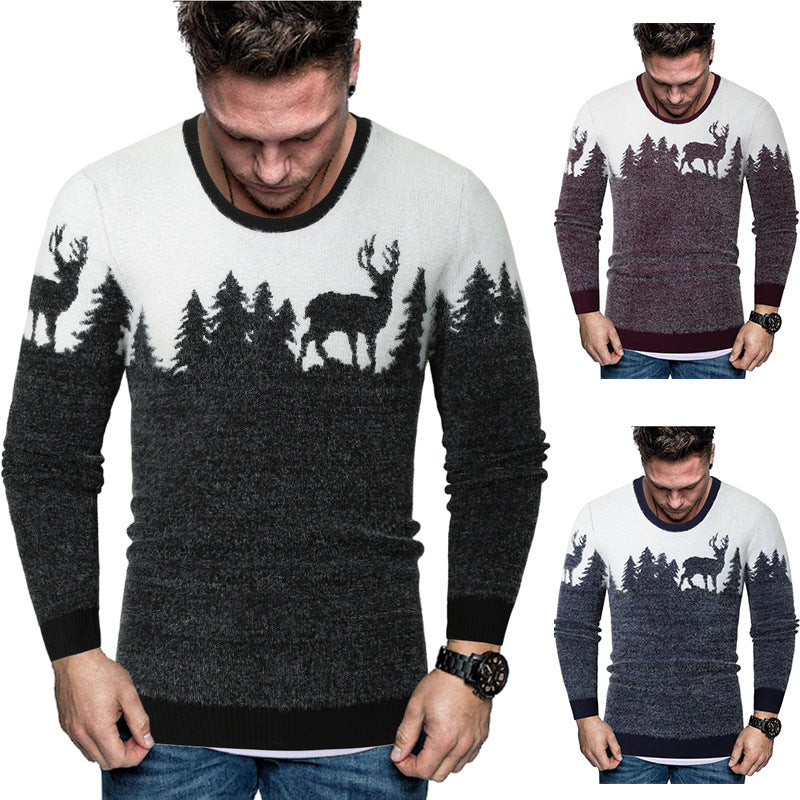 Herren Pullover mit kreativem Tiermotiv und warmen Materialien Echoarchiv