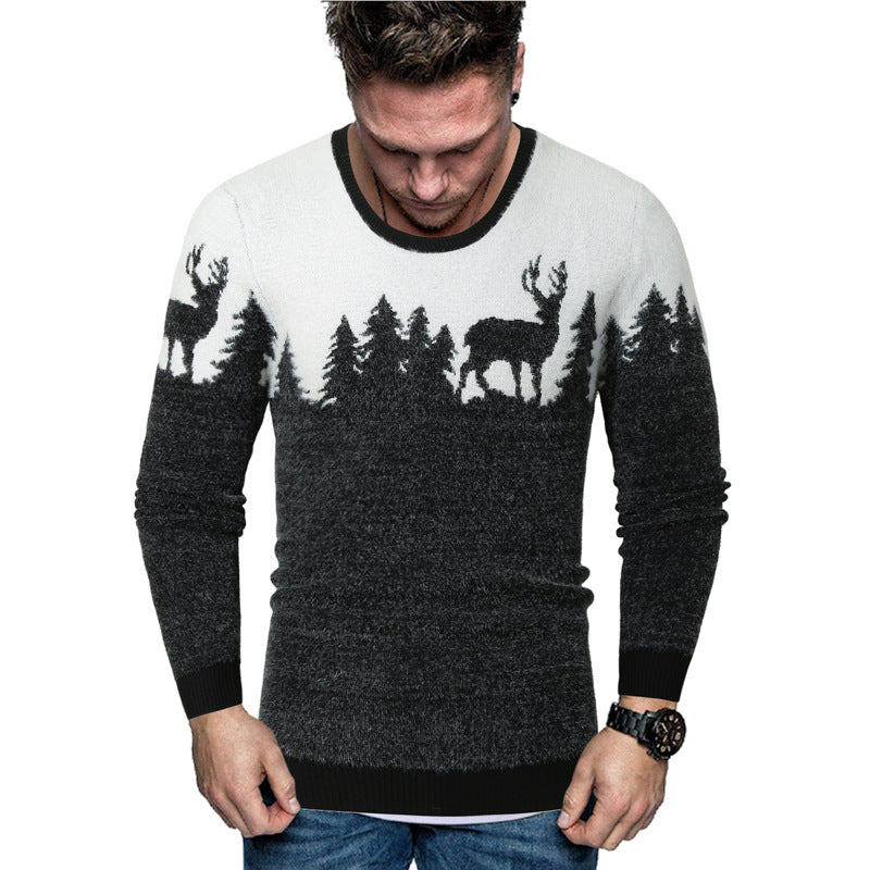 Herren Pullover mit kreativem Tiermotiv und warmen Materialien Echoarchiv