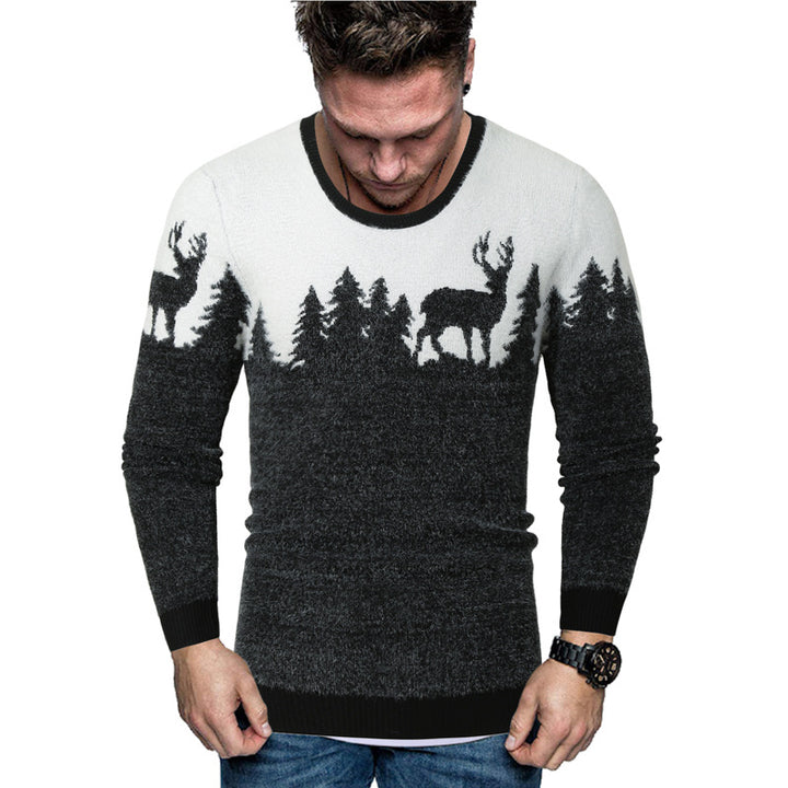 Herren Pullover mit kreativem Tiermotiv und warmen Materialien Echoarchiv
