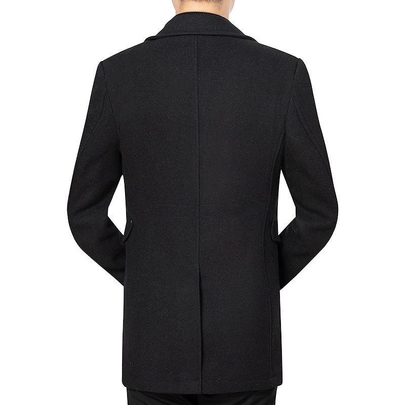 Herren Mantel mittellang aus Wollmix mit schlanker Silhouette, verdeckter Reißverschlussleiste und Pattentaschen – Montevé