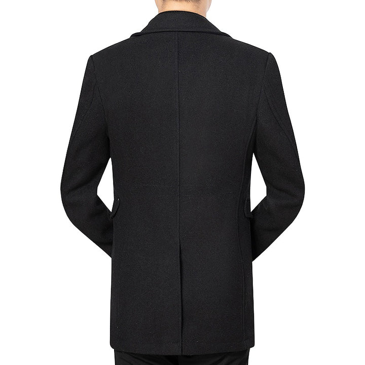Herren Mantel mittellang aus Wollmix mit schlanker Silhouette, verdeckter Reißverschlussleiste und Pattentaschen – Montevé