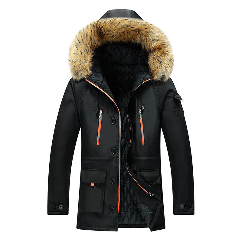 Herren Winterparka mit abnehmbarer Kapuze und Kunstfellbesatz Echoarchiv