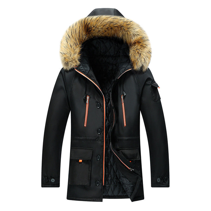 Herren Winterparka mit abnehmbarer Kapuze und Kunstfellbesatz Echoarchiv