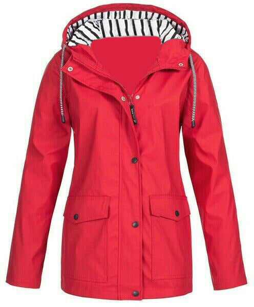 Damen nan wasserdichter Parka mit Kapuze, Kordelzug und aufgesetzten Taschen Echo Archiv