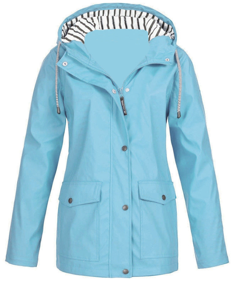Damen nan wasserdichter Parka mit Kapuze, Kordelzug und aufgesetzten Taschen Echo Archiv