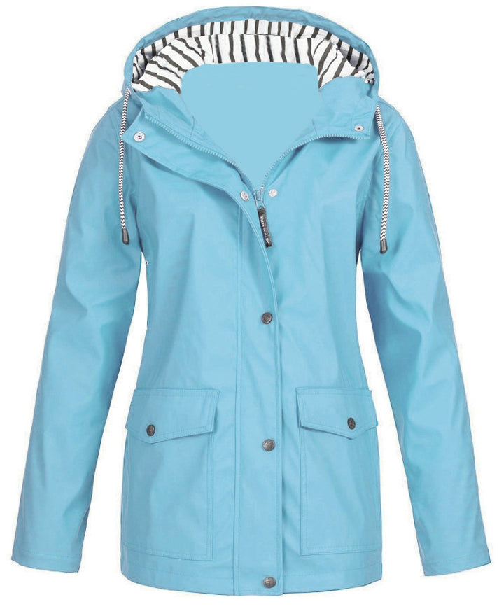 Damen nan wasserdichter Parka mit Kapuze, Kordelzug und aufgesetzten Taschen Echo Archiv