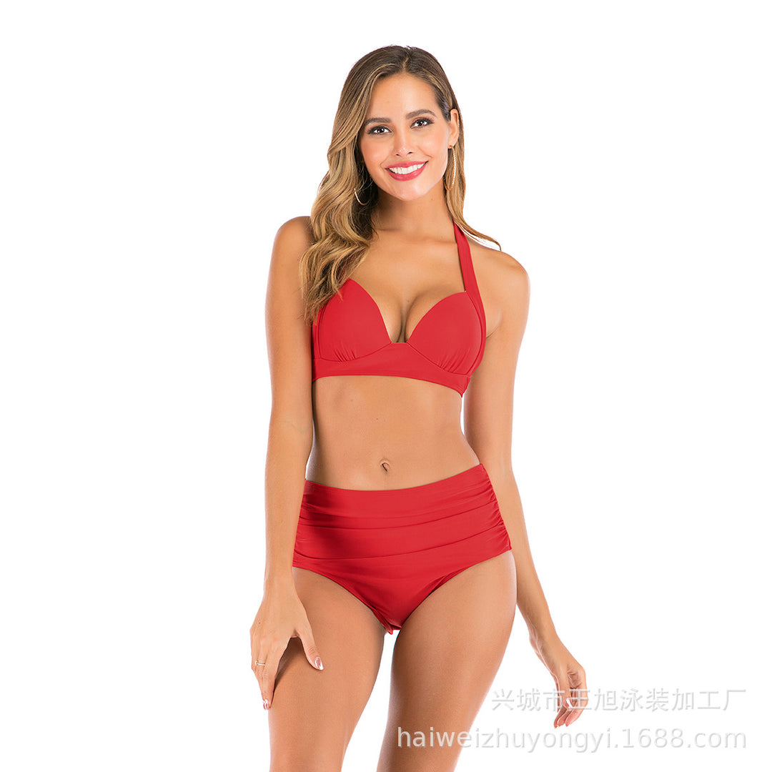 Damen Bandeau-Bikini mit stilvollen Streifen und verstellbaren Trägern Echo Archiv