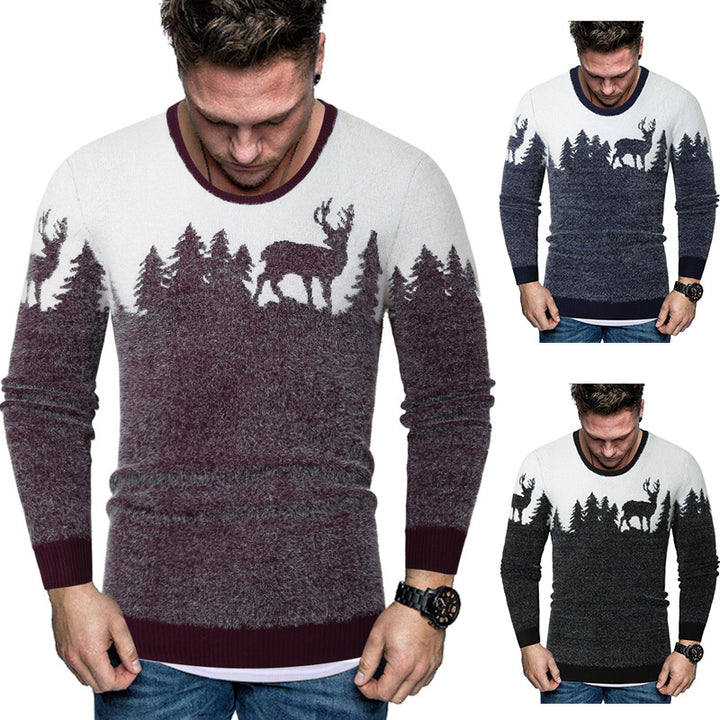 Herren Pullover mit kreativem Tiermotiv und warmen Materialien Echoarchiv