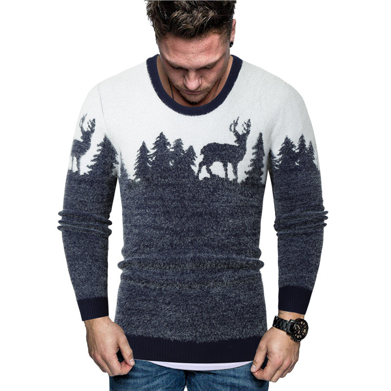 Herren Pullover mit kreativem Tiermotiv und warmen Materialien Echoarchiv