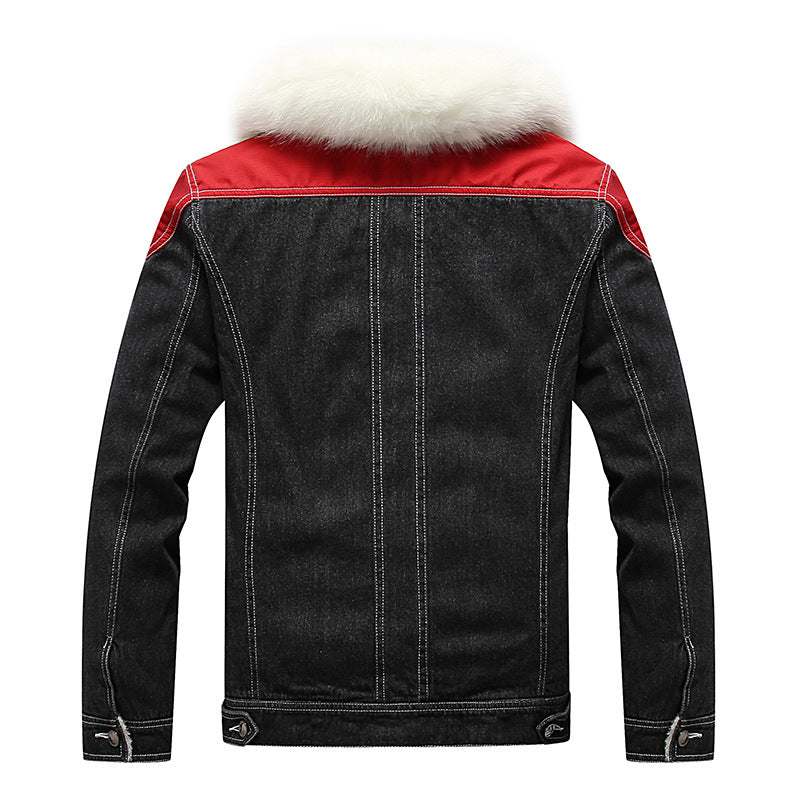 Herren Jeansjacke mit Teddyfutter, Kunstfellkragen und Used-Details Echoarchiv