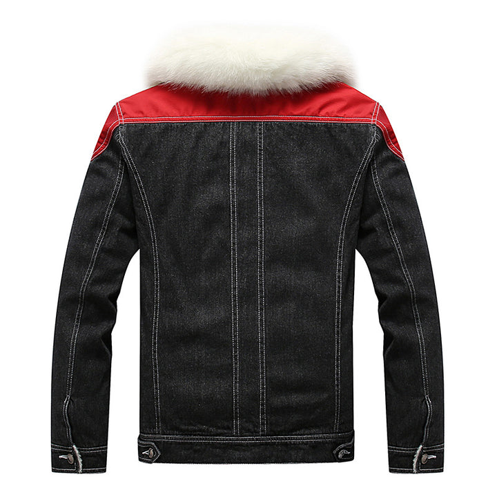 Herren Jeansjacke mit Teddyfutter, Kunstfellkragen und Used-Details Echoarchiv