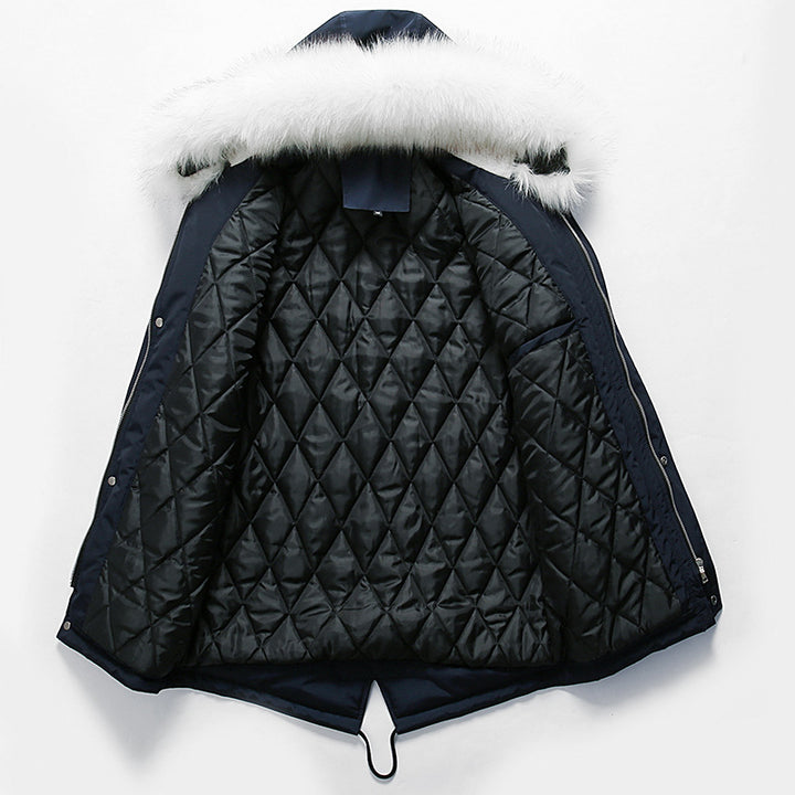 Herren winterfeste Parkajacke mit abnehmbarem Kunstfellkragen Echoarchiv