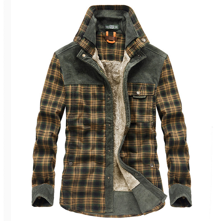 Herren Gemusterte Flanelljacke mit Fleece Futter Echo Archiv