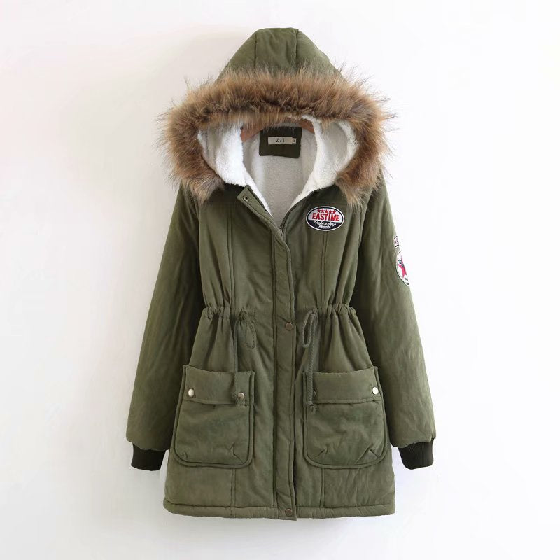 Damen Langer Utility-Parka mit Teddyfutter, Kapuze mit Kunstfell und Kordelzug – Avérine