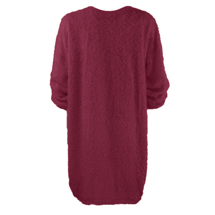 Damen Kuscheliges Oversize Plüsch-Kleid mit Rundhalsausschnitt Echoarchiv