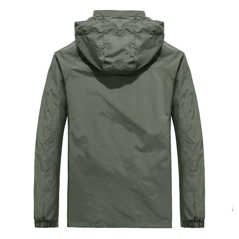 Herren Leichte Softshell-Outdoorjacke mit Kapuze, atmungsaktivem Meshfutter und Reißverschlussbrusttasche Echoarchiv