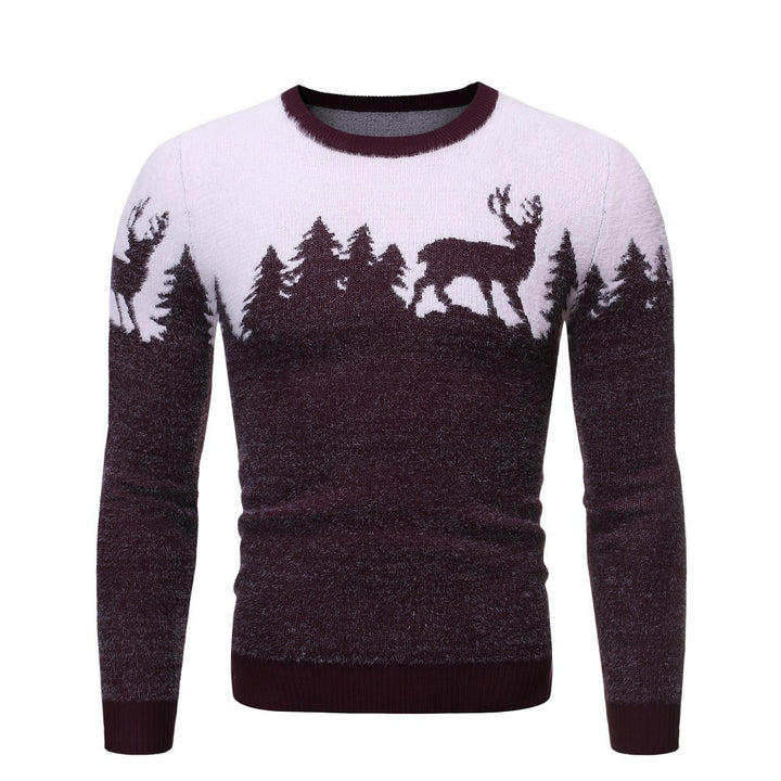 Herren gemütlicher Pullover mit Motivprint Echoarchiv