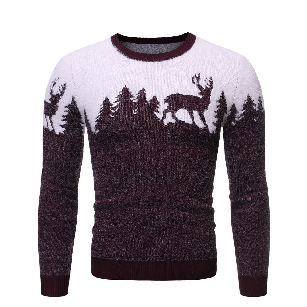 Herren gemütlicher Pullover mit Motivprint Echoarchiv