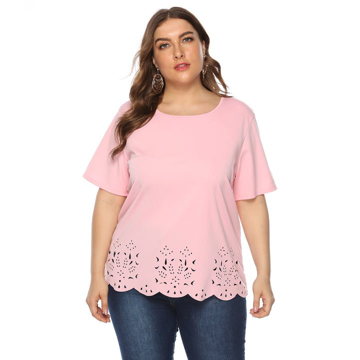 Damen modisches T-Shirt mit filigranem Lochmuster Echo Archiv