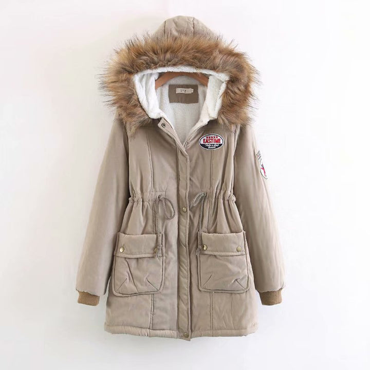 Damen Langer Utility-Parka mit Teddyfutter, Kapuze mit Kunstfell und Kordelzug – Avérine