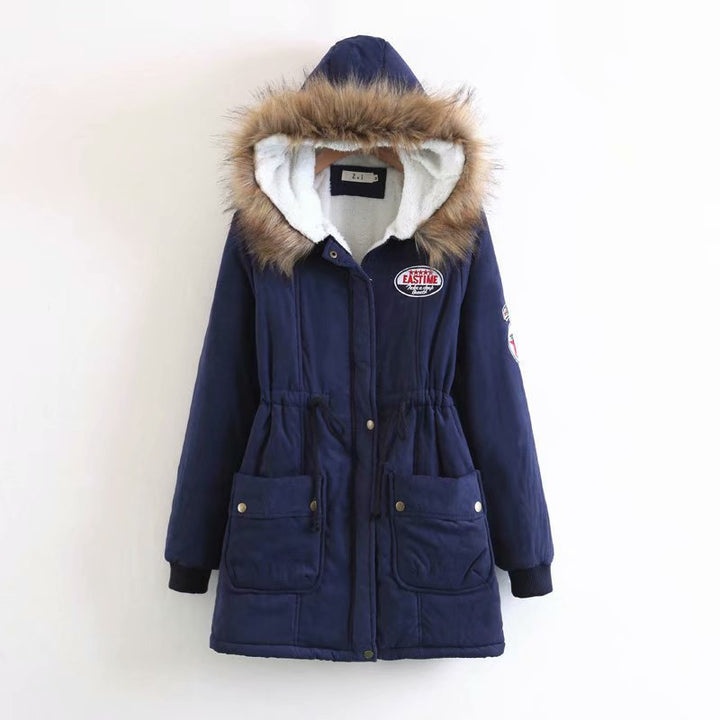 Damen Langer Utility-Parka mit Teddyfutter, Kapuze mit Kunstfell und Kordelzug – Avérine