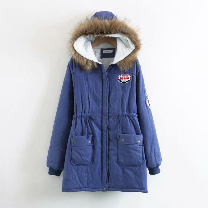 Damen Langer Utility-Parka mit Teddyfutter, Kapuze mit Kunstfell und Kordelzug – Avérine