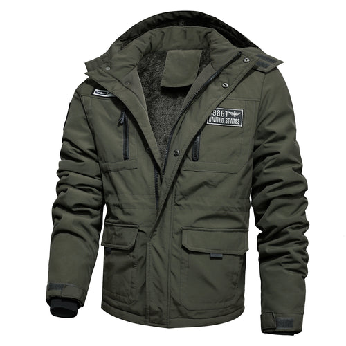 Herren Winterparka mit abnehmbarer Kapuze und Kunstfellbesatz Echoarchiv