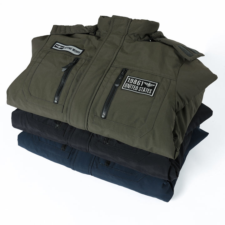 Herren Winterparka mit abnehmbarer Kapuze und Kunstfellbesatz Echoarchiv