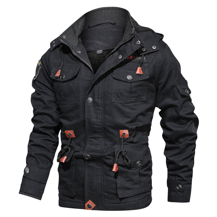 Herren Militärinspirierter Canvas-Parka mit Teddyfleece-Innenfutter und verstellbarem Taillenzug Echo Archiv