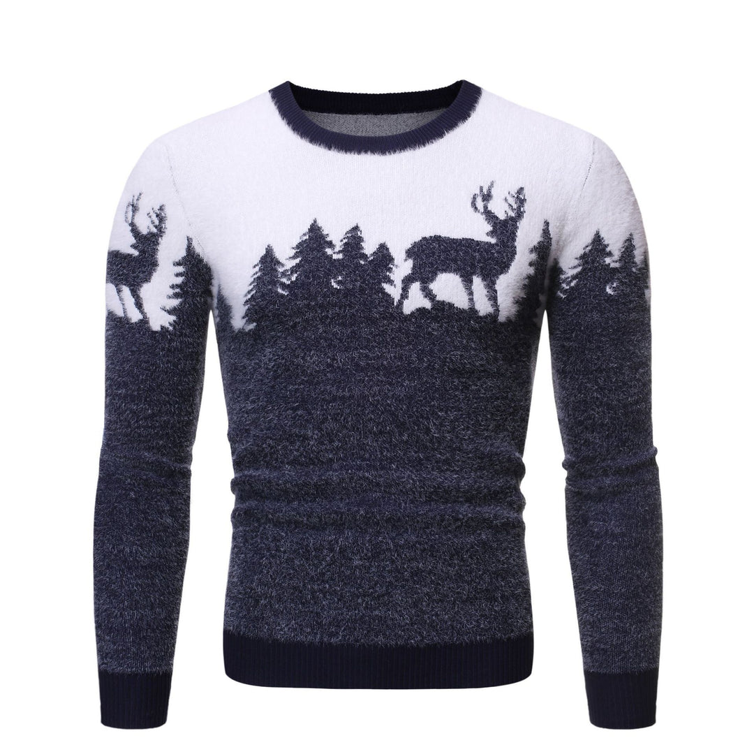 Herren gemütlicher Pullover mit Motivprint Echoarchiv