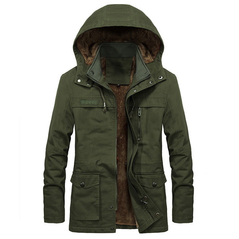 Herren Wetterfeste Parka mit Fleece-Futter Echo Archiv