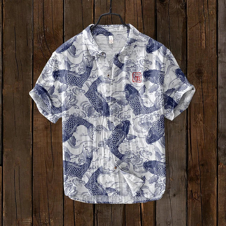 Echoarchiv | Vintage Fisch Japanische Kunst Shirt