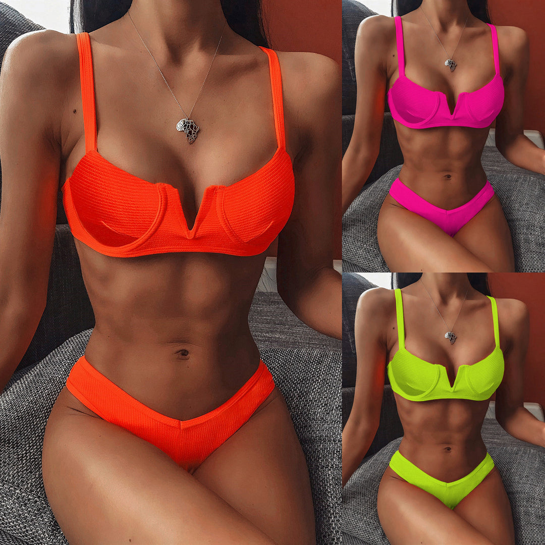 Damen Bikini mit elegantem Rippdesign und verstellbaren Trägern Echo Archiv