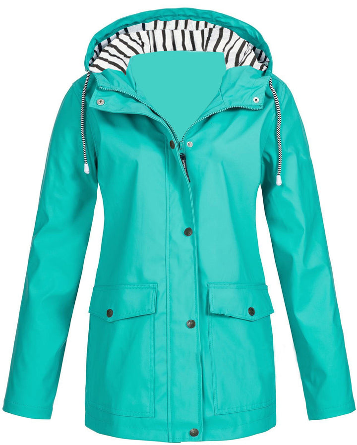 Damen nan wasserdichter Parka mit Kapuze, Kordelzug und aufgesetzten Taschen Echo Archiv
