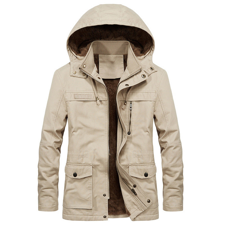 Herren Wetterfeste Parka mit Fleece-Futter Echo Archiv