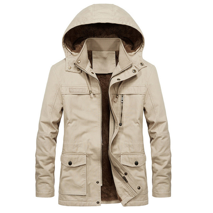 Herren Wetterfeste Parka mit Fleece-Futter Echo Archiv