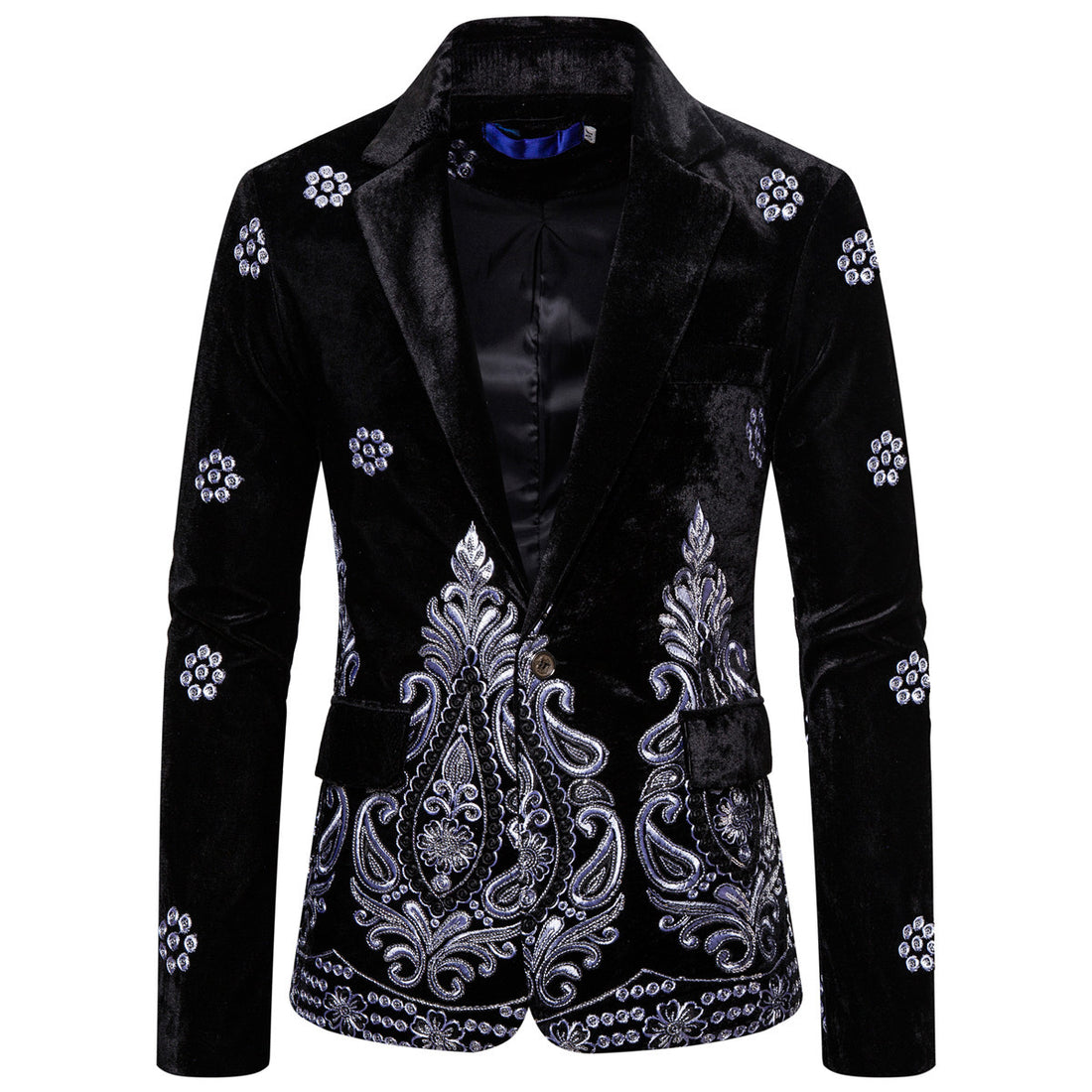 Herren edler Brokatblazer mit kunstvollem Stickdesign und luxuriösem Innenfutter – Tianoro