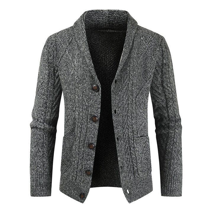 Herren nan Strickcardigan mit Zopfmuster und Schalkragen Echo Archiv